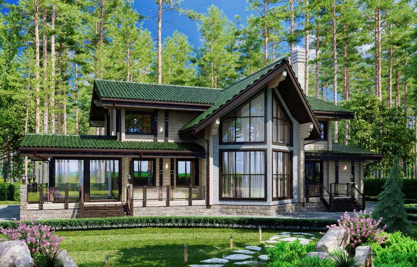 Купить дом в поселке бизнес-класса Руза-Фэмели-Парк на Новорижском шоссе/Новая Рига/М9 в Подмосковье.